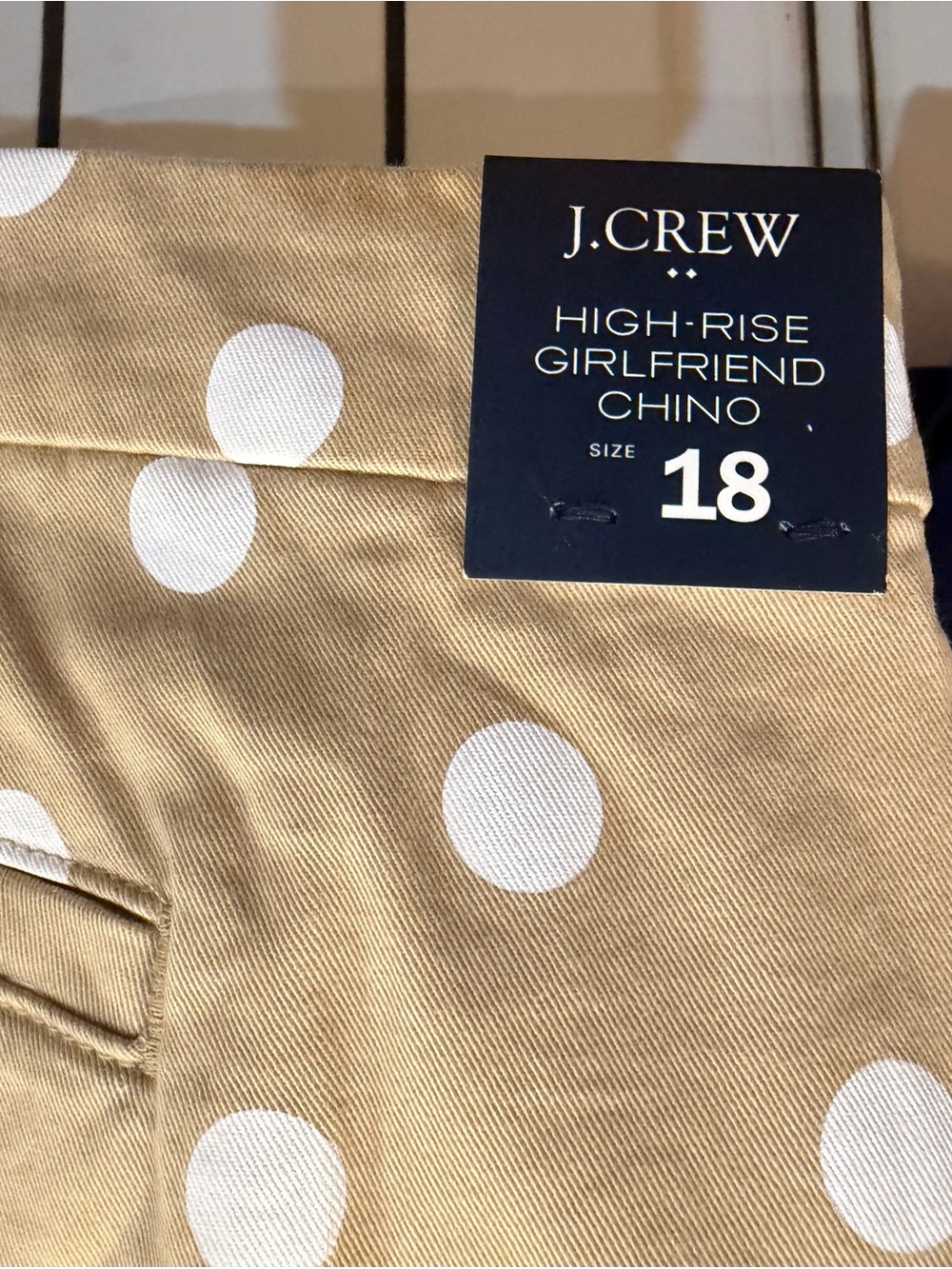 3 pairs of J. Crew Navy, Tan & Olive Polka Dot and Star Print Straight-Leg Pants - Picture 4 of 6